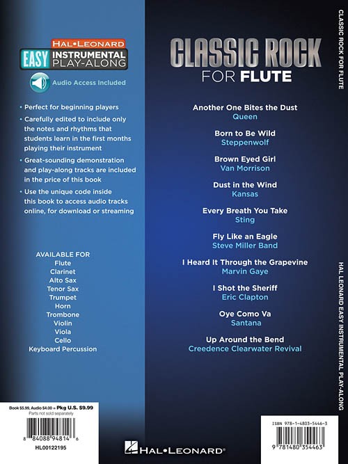 Classic Rock Flute - Easy Instrumental Play-Along (book/Audio Access)