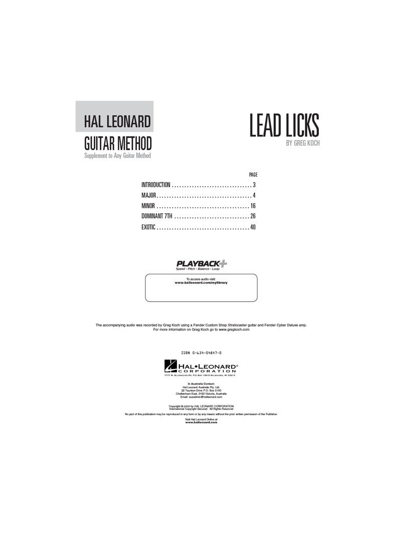 Hal Leonard Guitar Method: Lead Licks (book/CD)