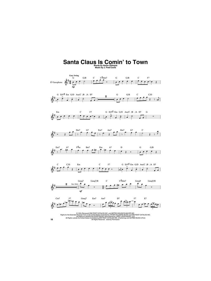 Christmas: Saxophone Play-Along Volume 9 (book/Audio Online)