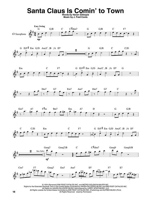 Christmas: Saxophone Play-Along Volume 9 (book/Audio Online)