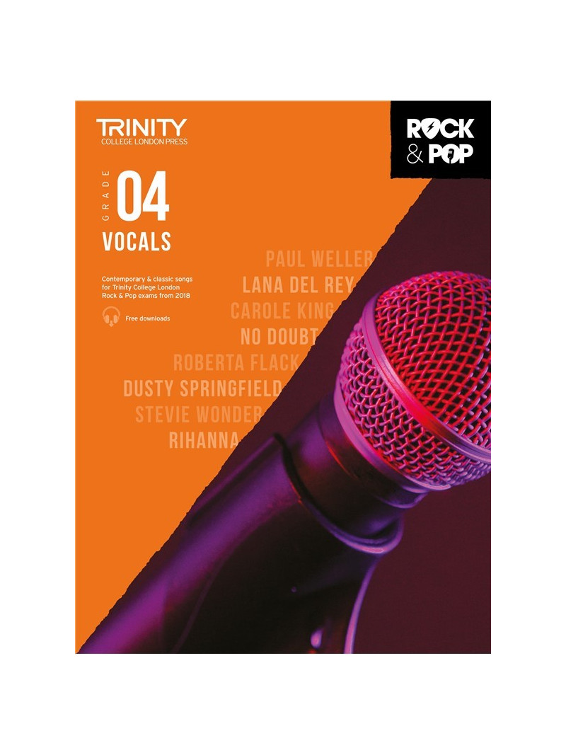 Rock & Pop Exams: Vocals Grade 4 from 2018 (book/download)
