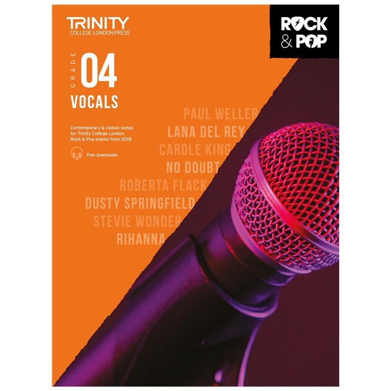 Rock & Pop Exams: Vocals Grade 4 from 2018 (book/download)
