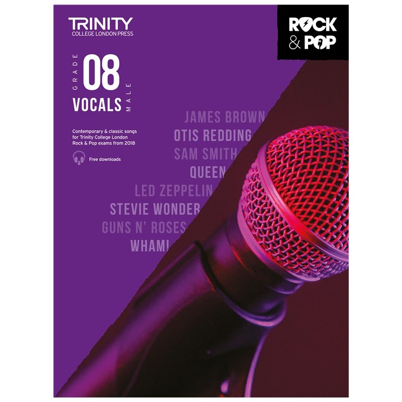 Rock & Pop Exams: Vocals Grade 8 Male from 2018 (book/download)