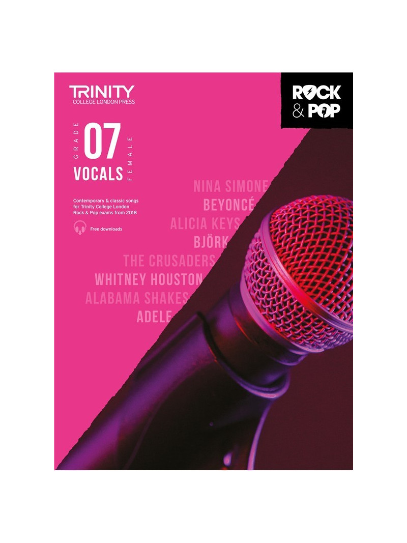 Rock & Pop Exams: Vocals Grade 7 Female from 2018 (book/download)