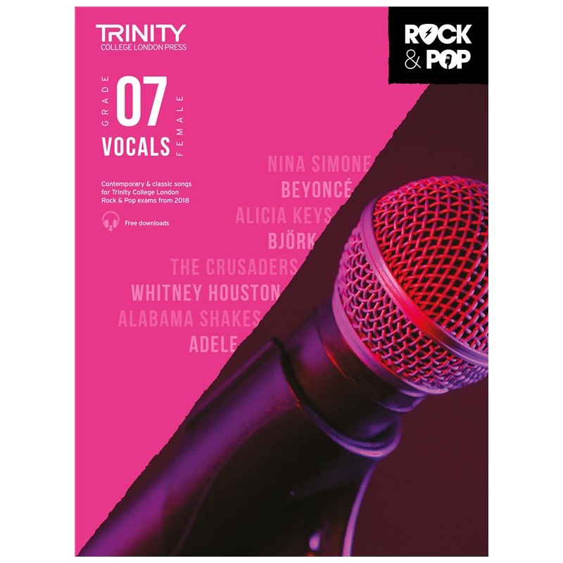 Rock & Pop Exams: Vocals Grade 7 Female from 2018 (book/download)