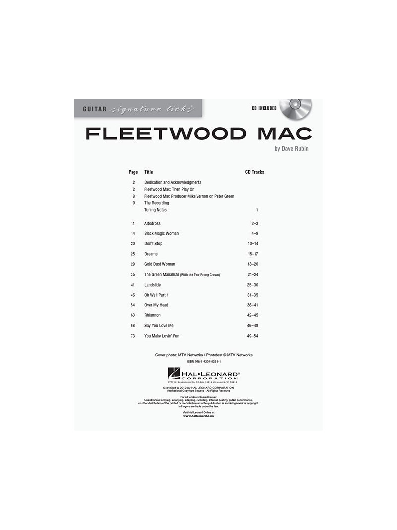 Guitar Signature Licks: Fleetwood Mac (book/CD)