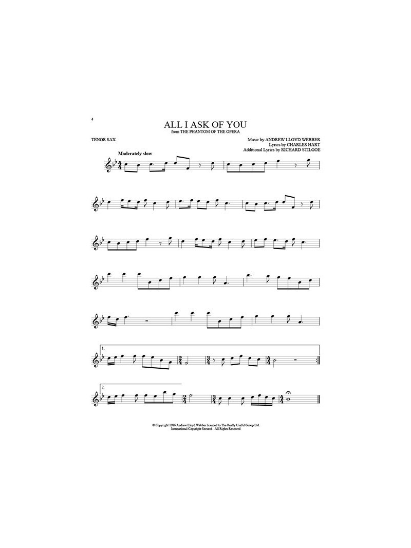 101 Broadway Songs: Tenor Saxophone