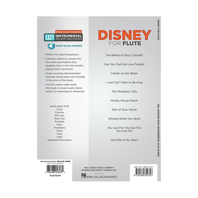 Disney Instrumental PlayAlong for Flute