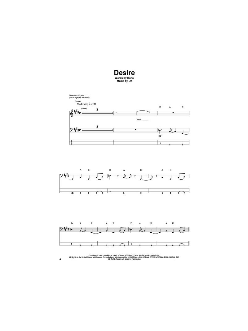 U2: Bass Play-Along Volume 41 (book/CD)
