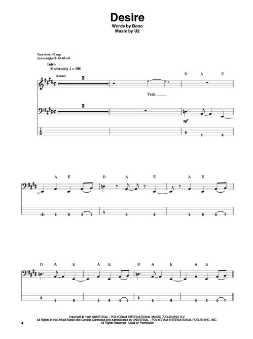 U2: Bass Play-Along Volume 41 (book/CD)