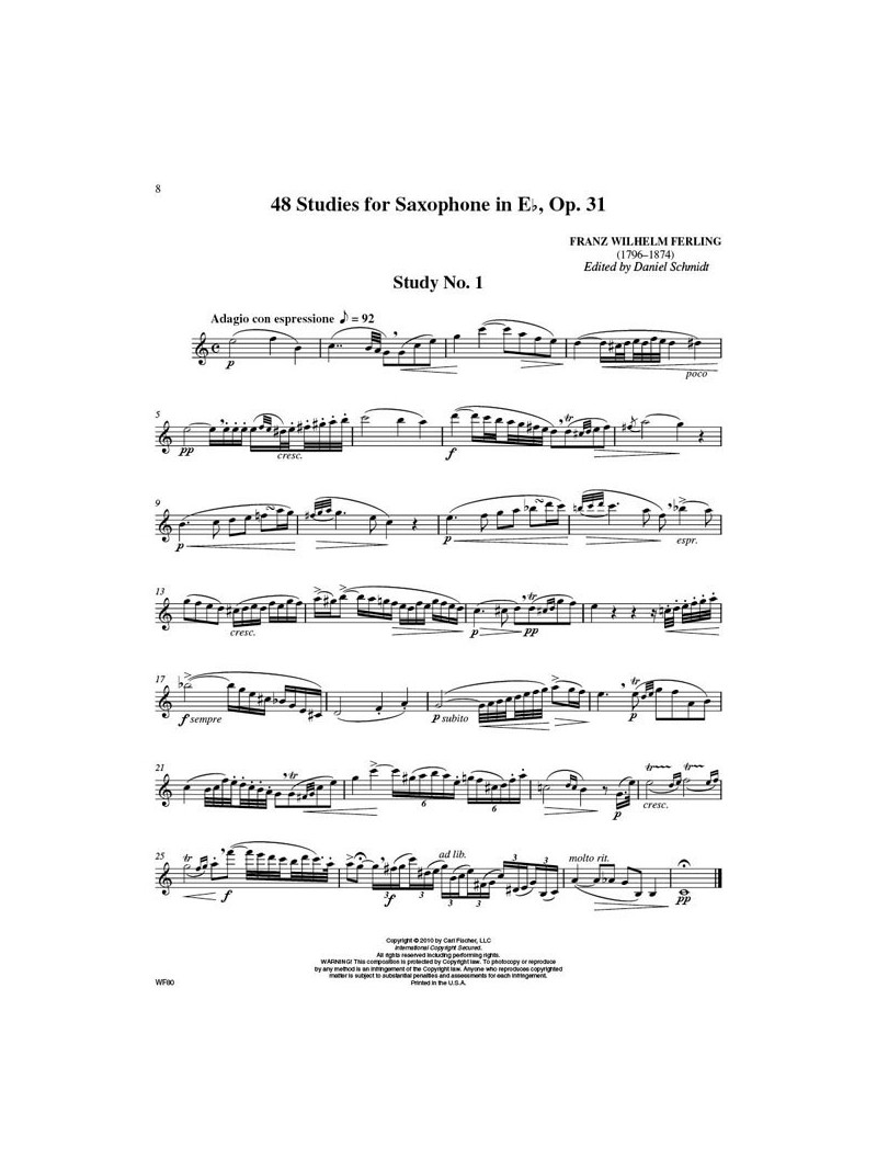 48 Studies for Alto Saxophone, op. 31