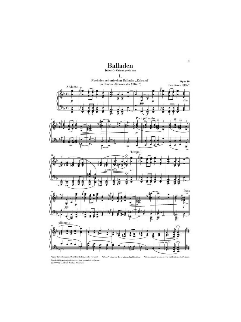 Brahms - Balladen Op. 10