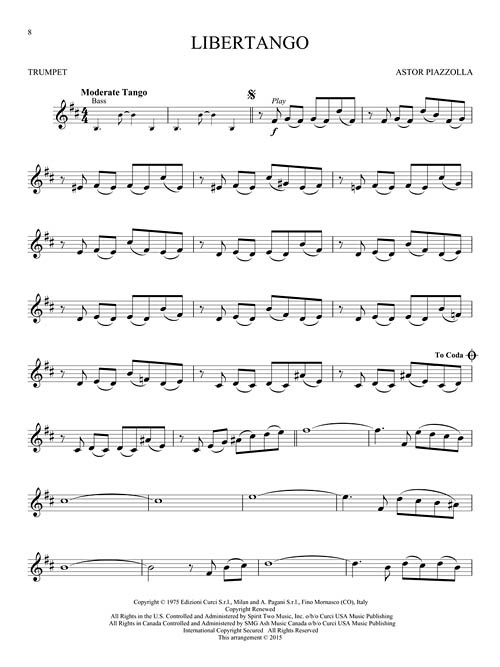 Piazzolla Tangos - Instrumental Play-Along for Trumpet (Book/Audio Online)