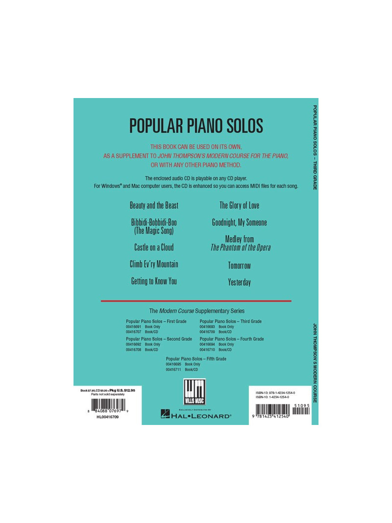 Popular Piano Solos Third Grade (book/CD)