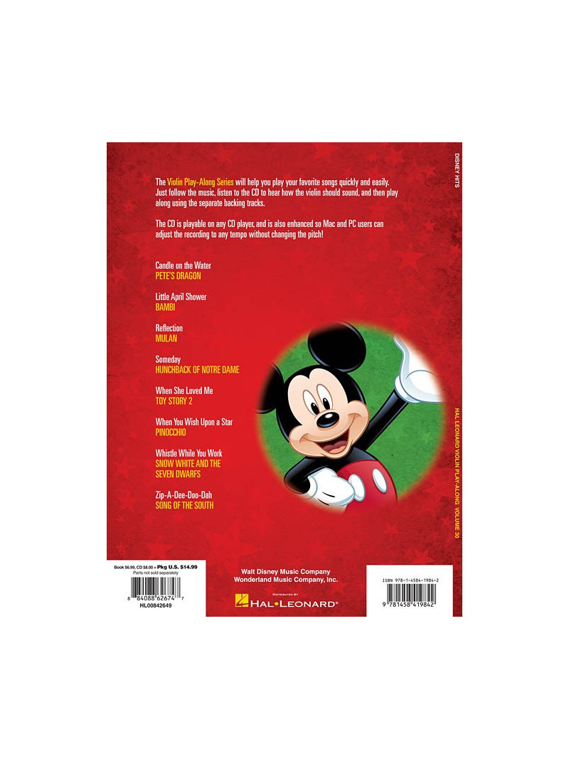 Disney Hits: Violin Play-along Volume 30 (book/CD)