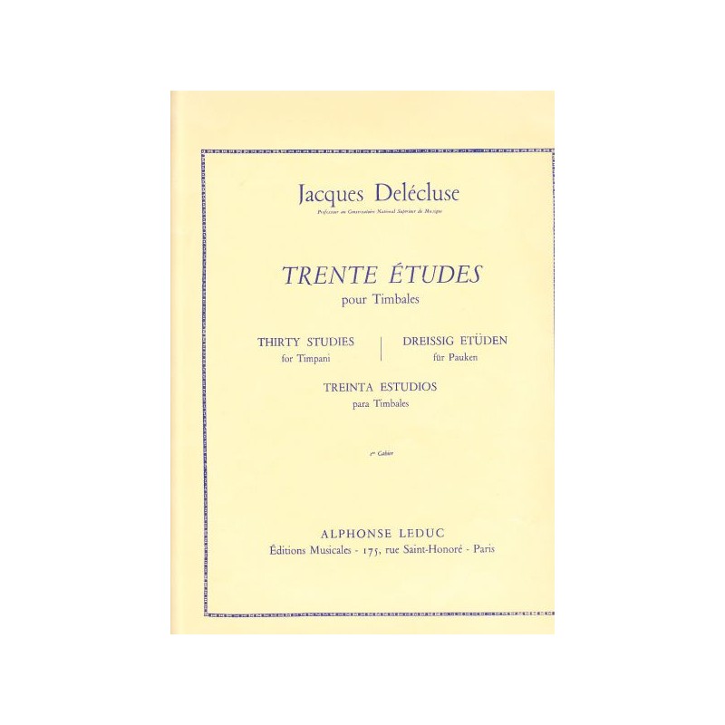 Trente Etudes pour Timbales-1 Cahier