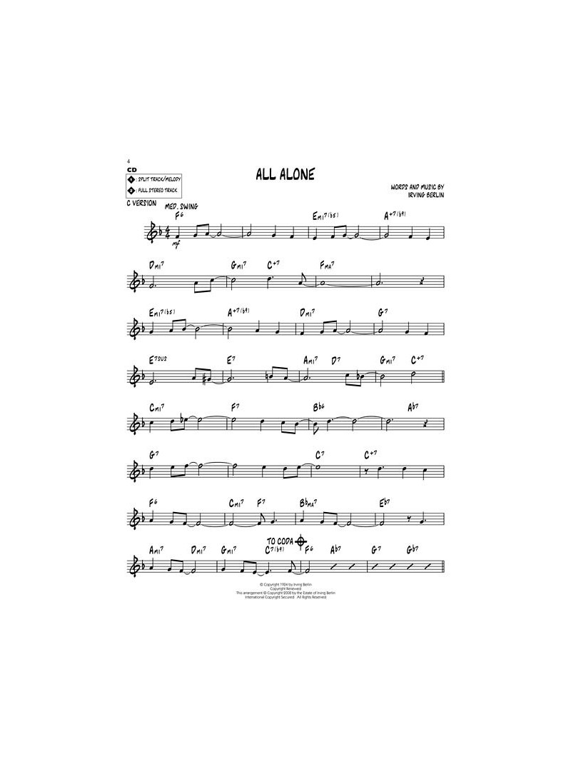 Jazz Play-Along Volume 89: Irving Berlin Favorites (book/CD)