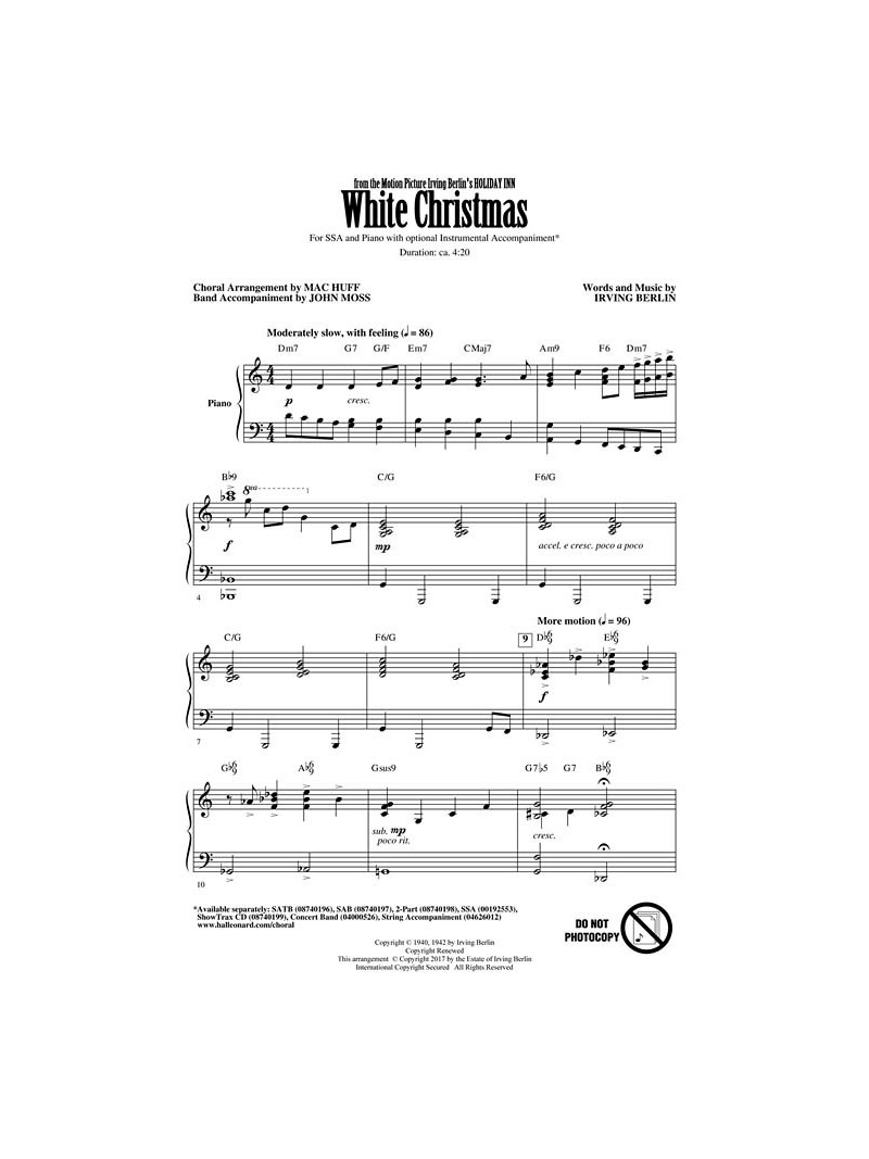 White Christmas (choral SATB)
