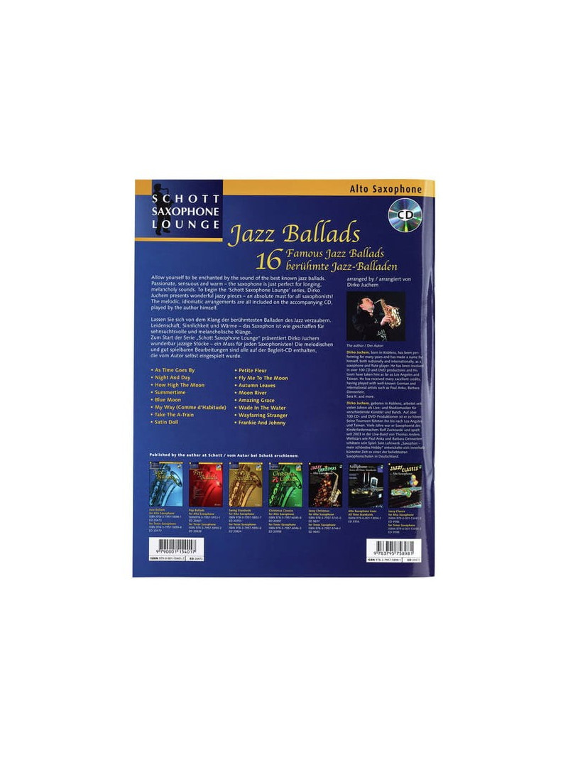 Jazz Ballads For Alto Saxophone (book/CD Play-Along)