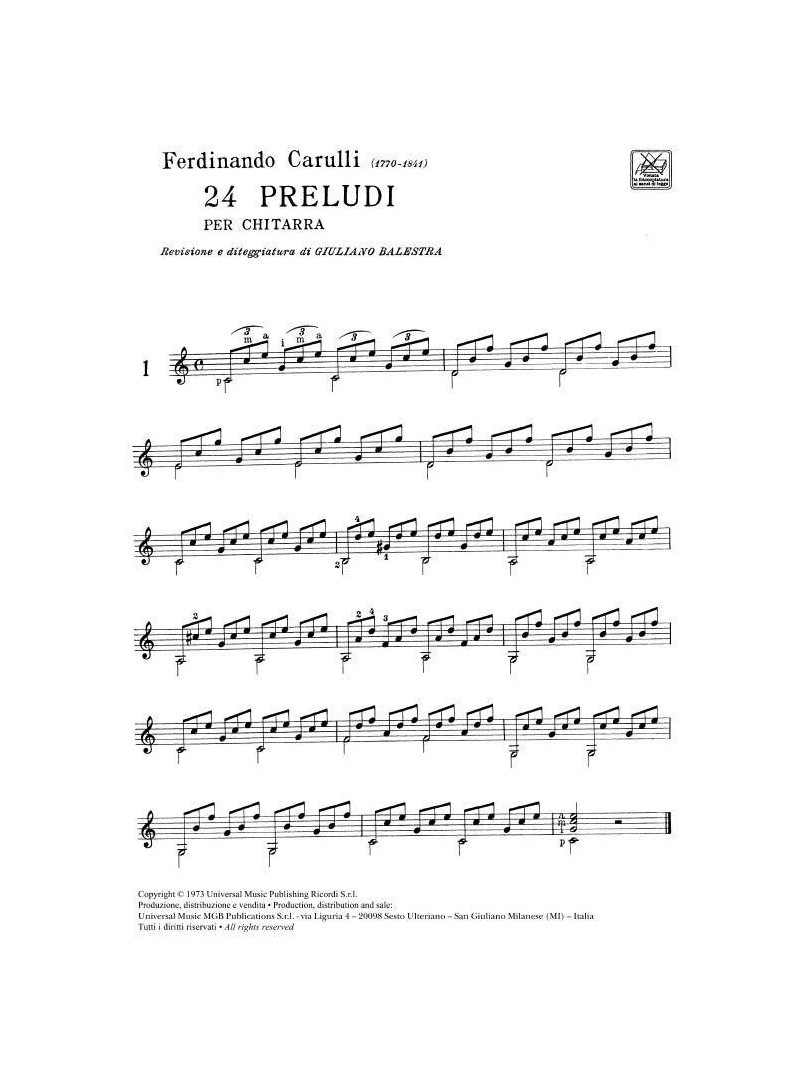 Carulli - 24 Preludi dall'Op. 114