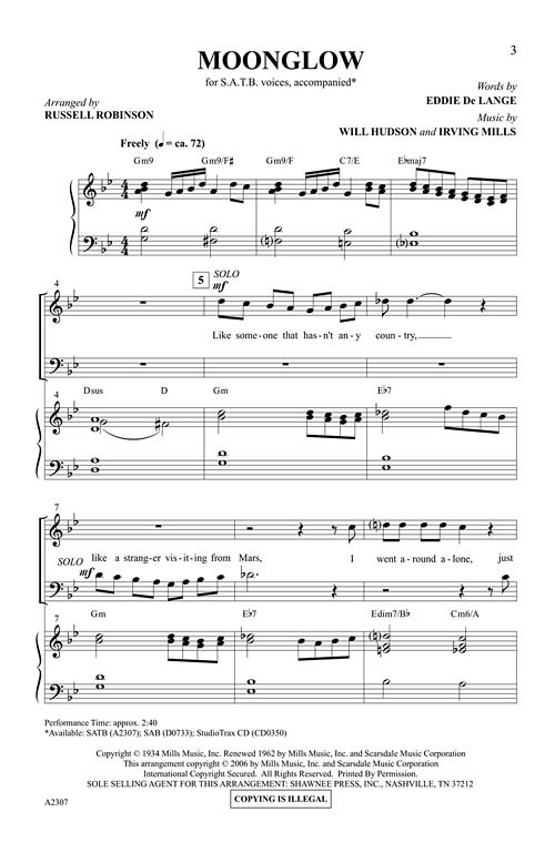 Irving Mills: Moonglow (Choral)