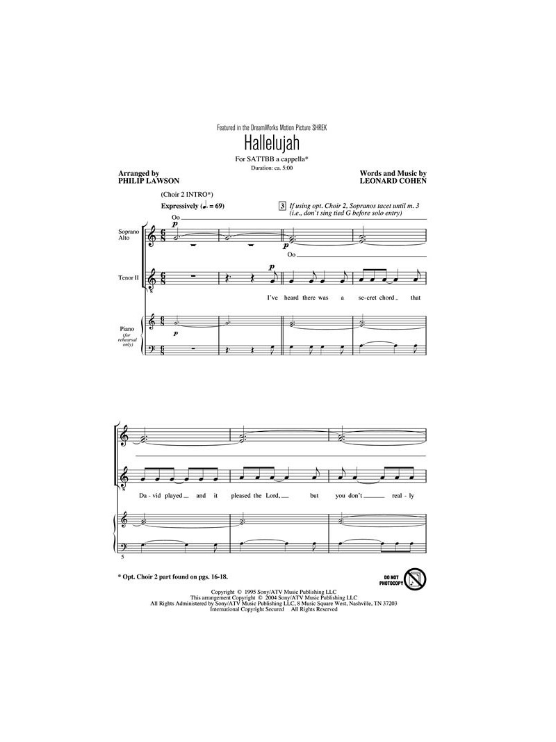 Hallelujah (SATTBB a Cappella)