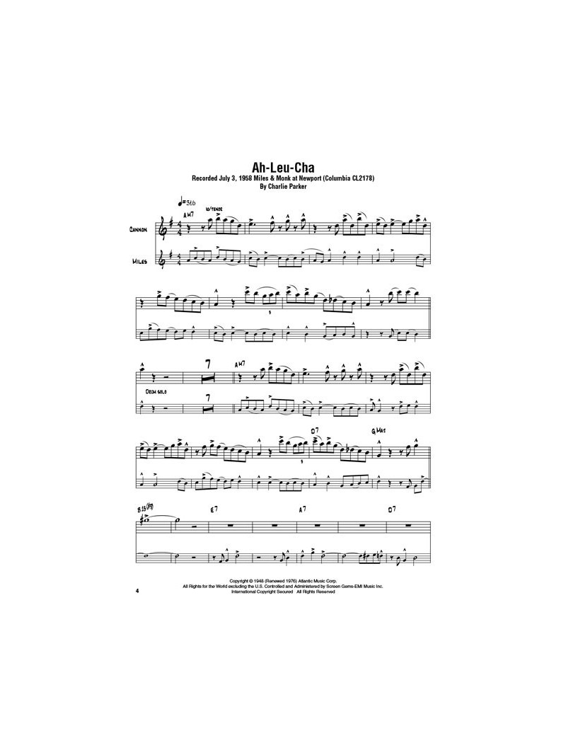 Cannonball Adderley – Omnibook (Bb Instruments)-