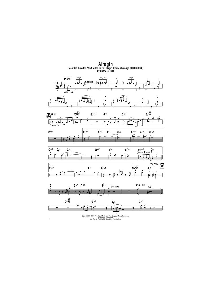 Sonny Rollins – Omnibook (Bb Instruments)