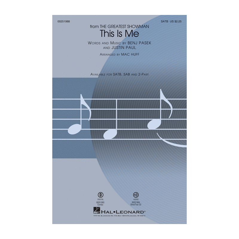 this is me per coro SATB, The Greatest Showman