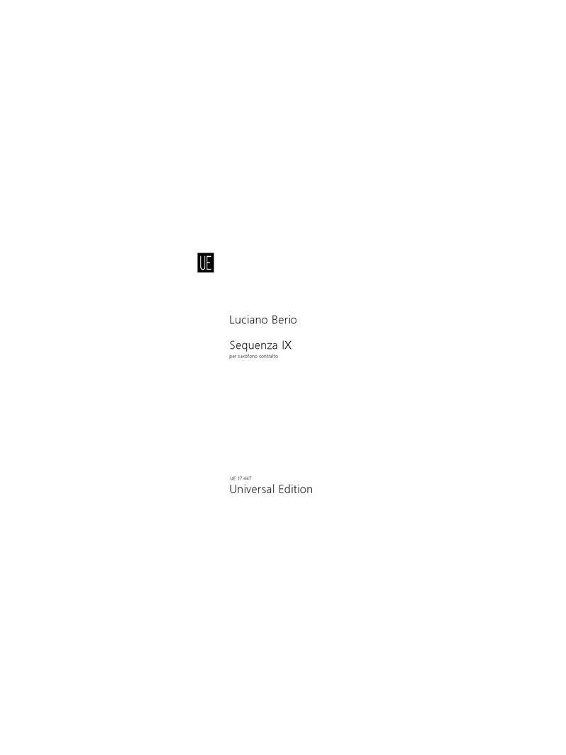 Luciano Berio: Sequenza IX for Alto Saxophone 