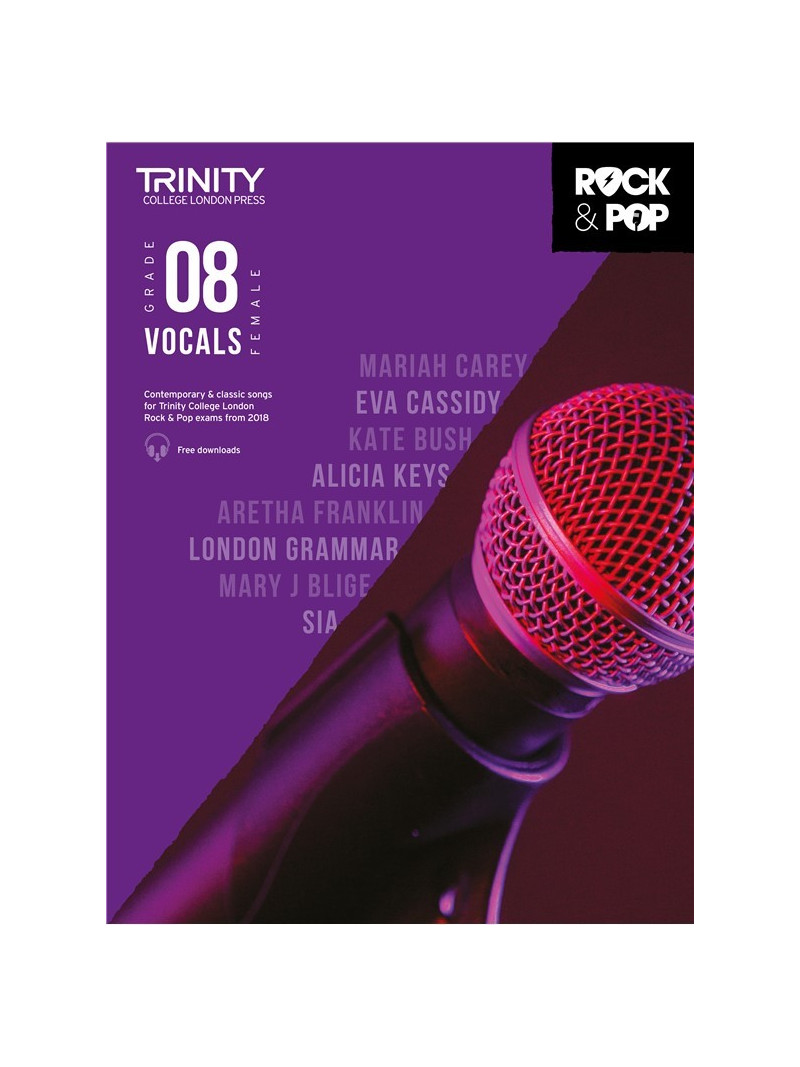 Rock & Pop Exams: Vocals Grade 8 Female from 2018 (book/download)
