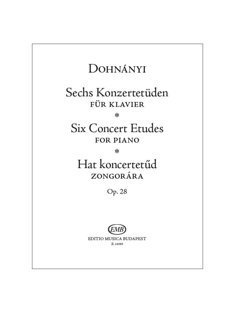Sechs Konzertetüden für Klavier op. 28