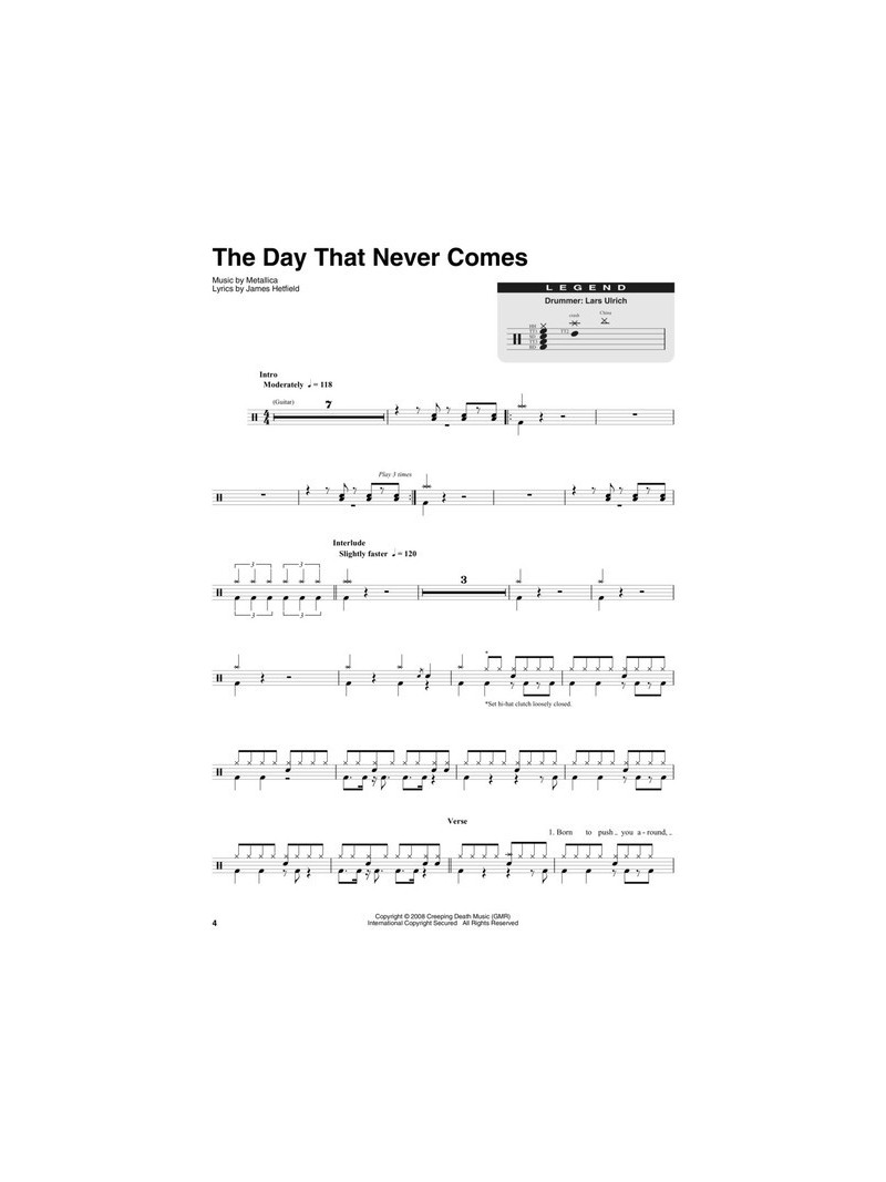 Metallica: Drum Play-Along Volume 48 (book/Audio Online)