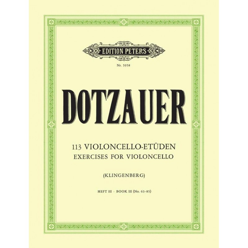 Dotzauer - 113 Violoncello Etuden - Heft III / Book III
