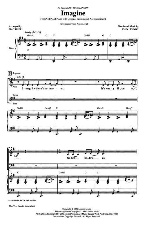Imagine (Choral SATB)