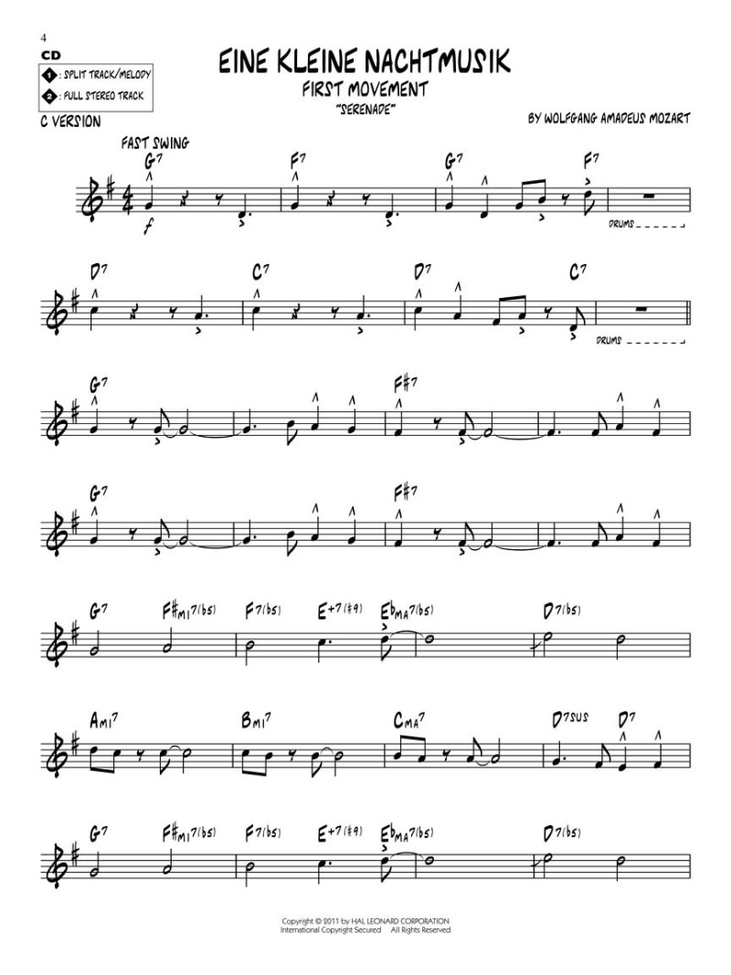 Jazz Play-Along Volume 159: Mozart (book/CD)