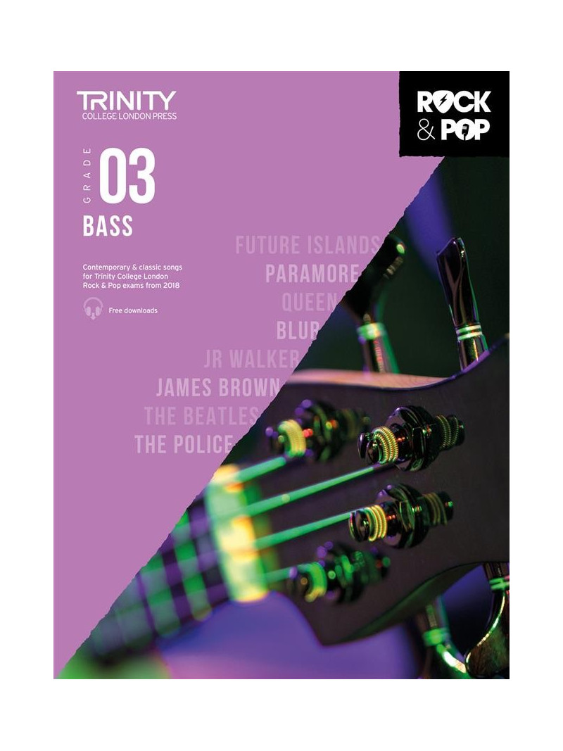 Rock & Pop Exams: Bass Grade 3 from 2018 (book/download)