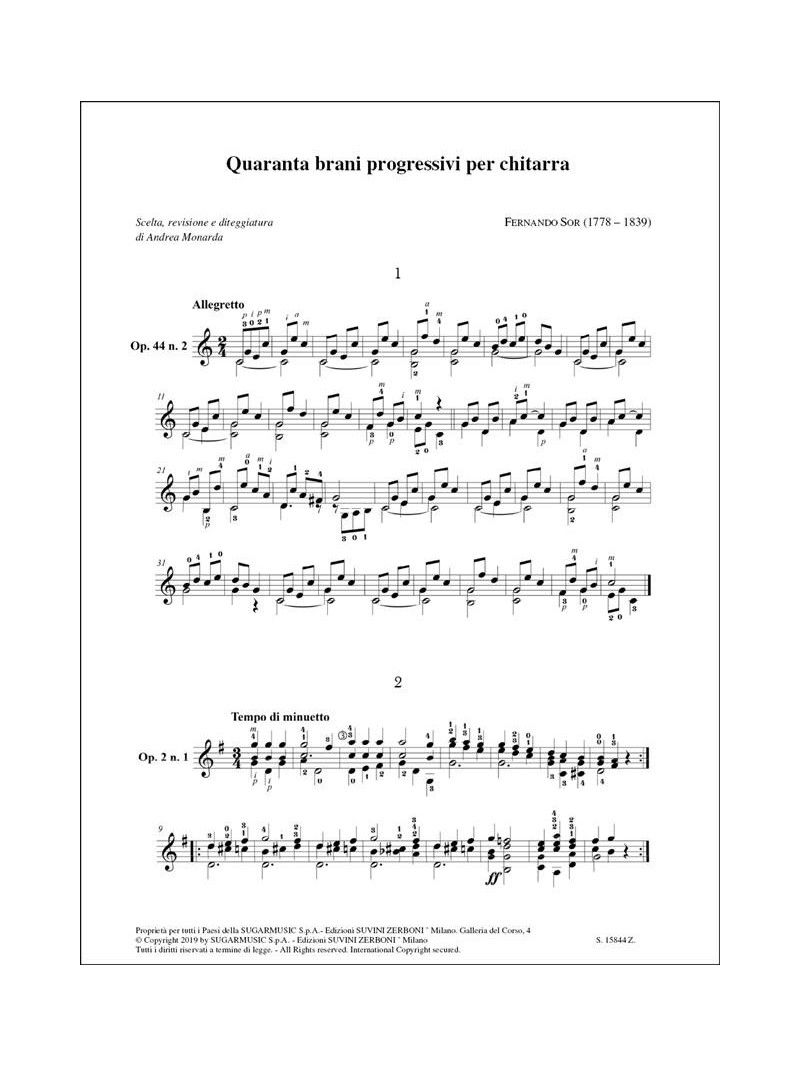 Fernando Sor - Quaranta brani progressivi per chitarra