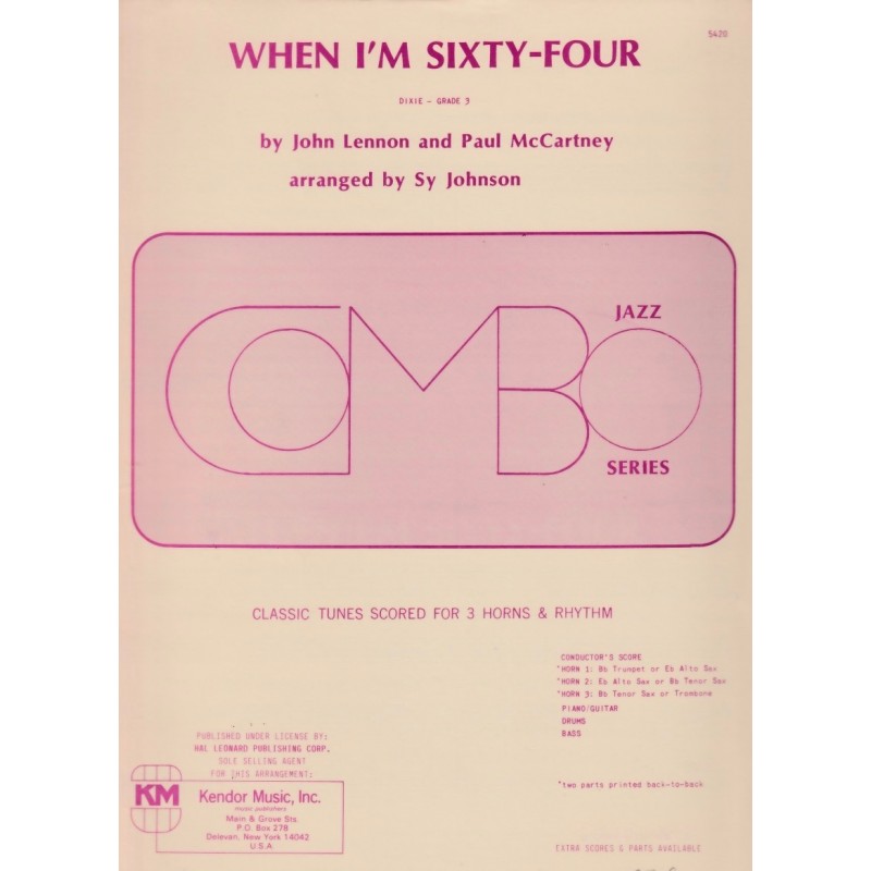 When I'm Sixty-Four Jazz Combo Series
