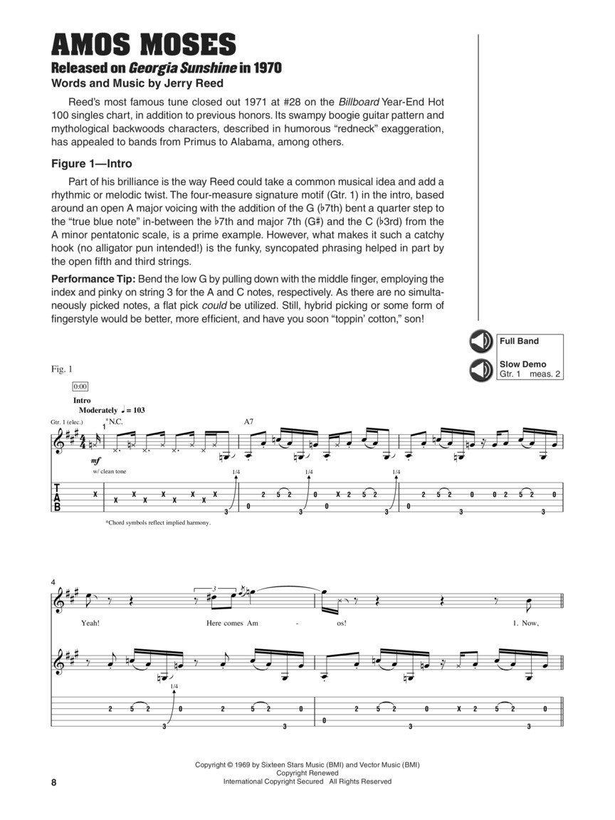 Jerry Reed - Guitar Signature Licks (book/Audio Online)