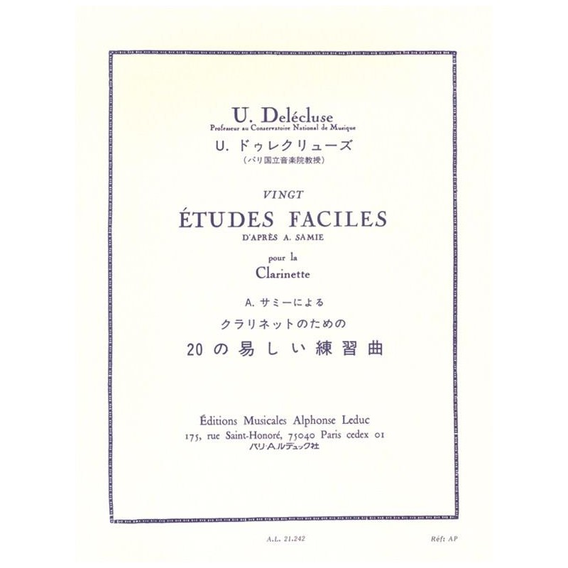 Vingt (20) EtudesFacile pour la Clarinette