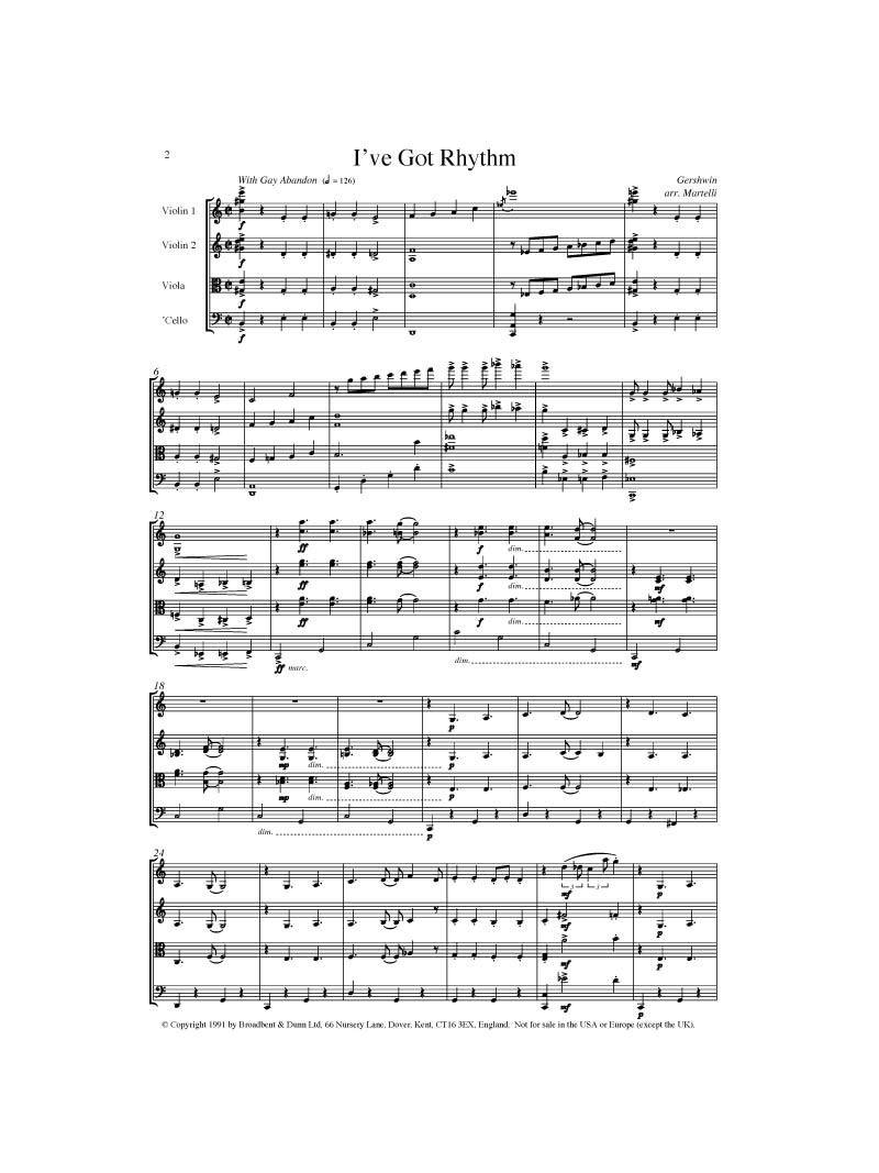 I've Got Rhythm (String quartet)