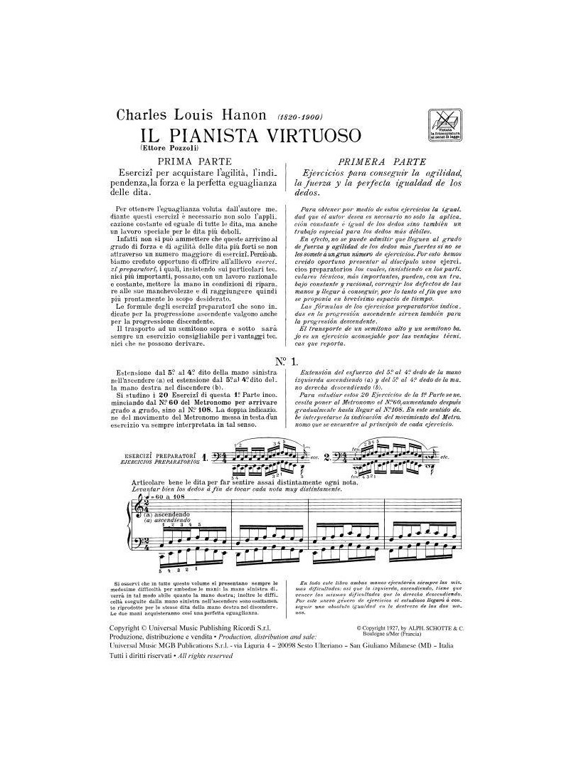 Hanon - Il pianista virtuoso (Ricordi)