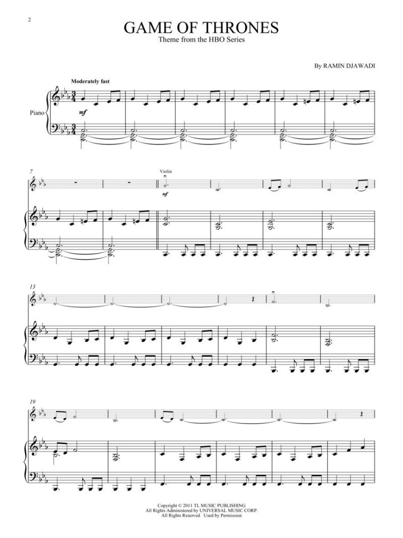Game of Thrones Theme ( Violin & Piano)