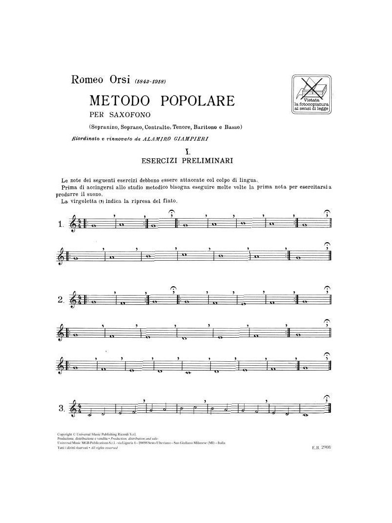 Metodo popolare per sassofono