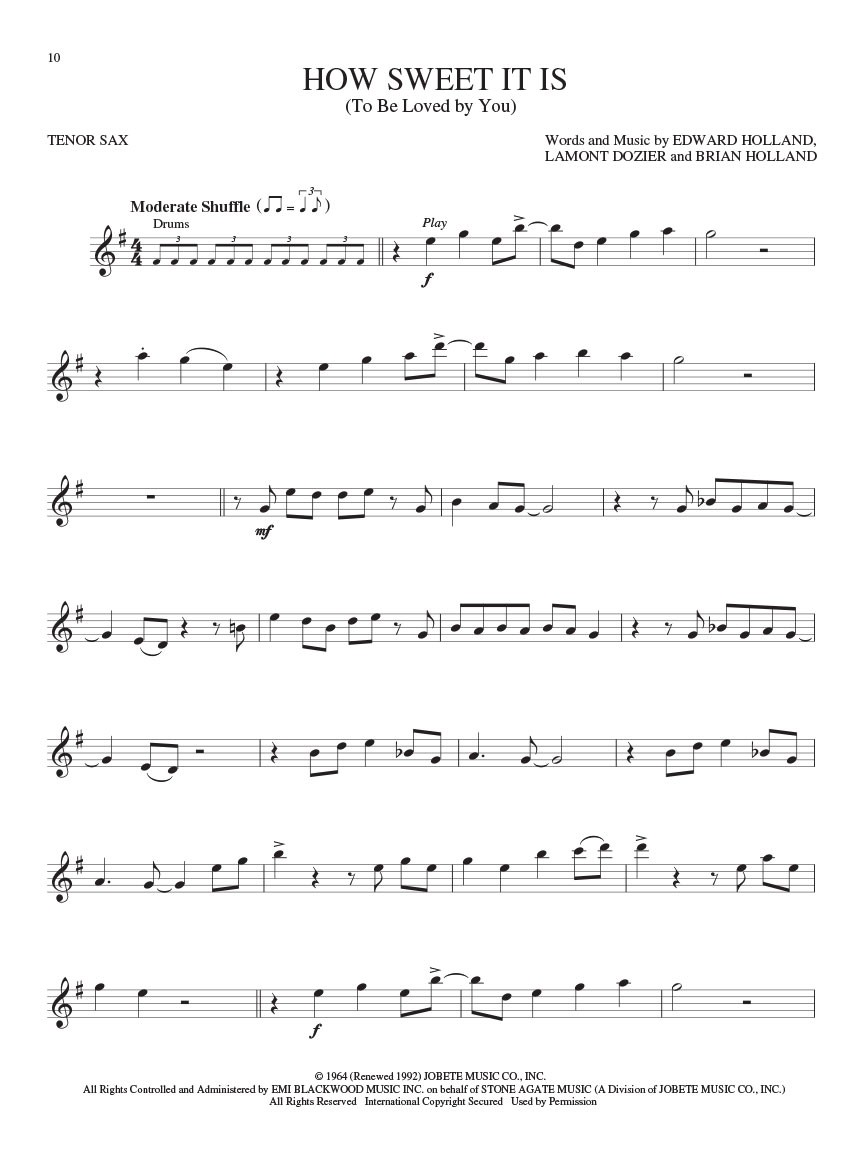 motown classics tenor sax