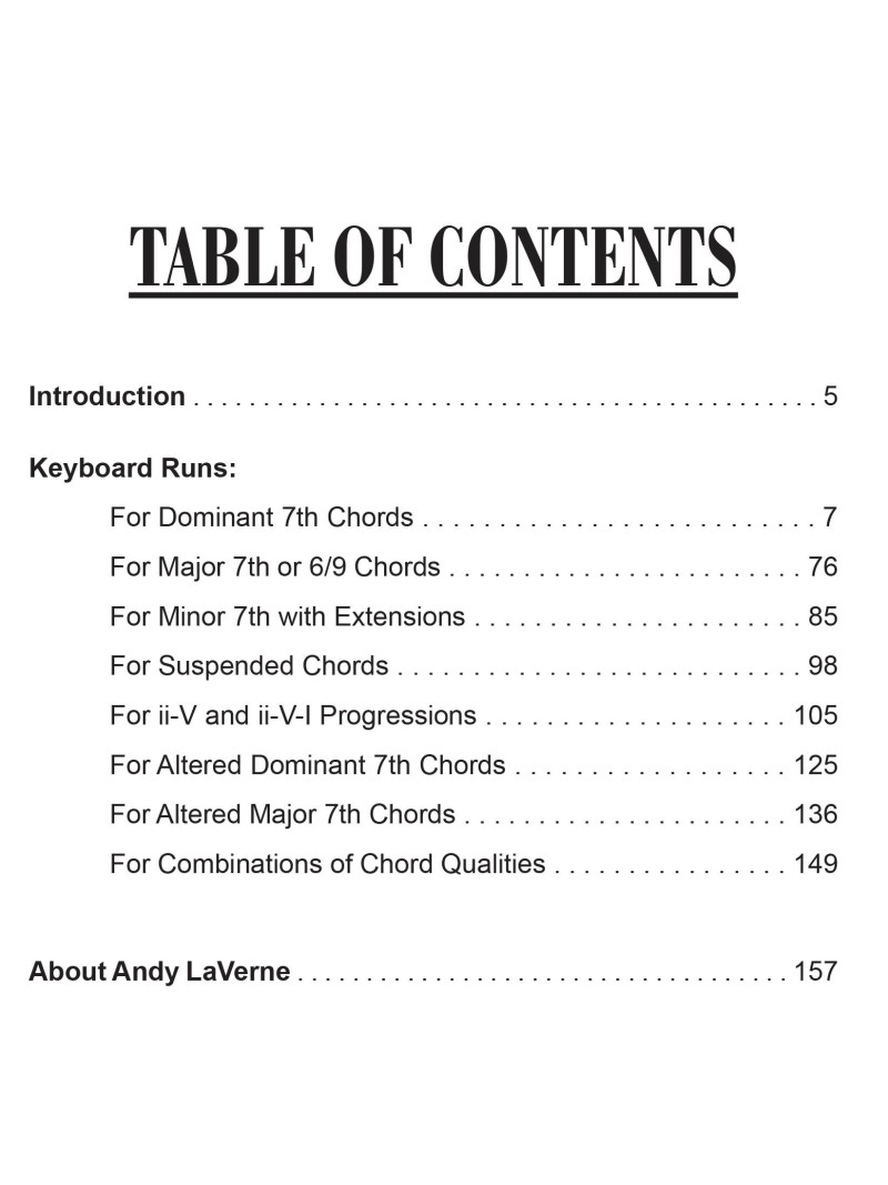 Tons of Runs - For the Contemporary Pianist