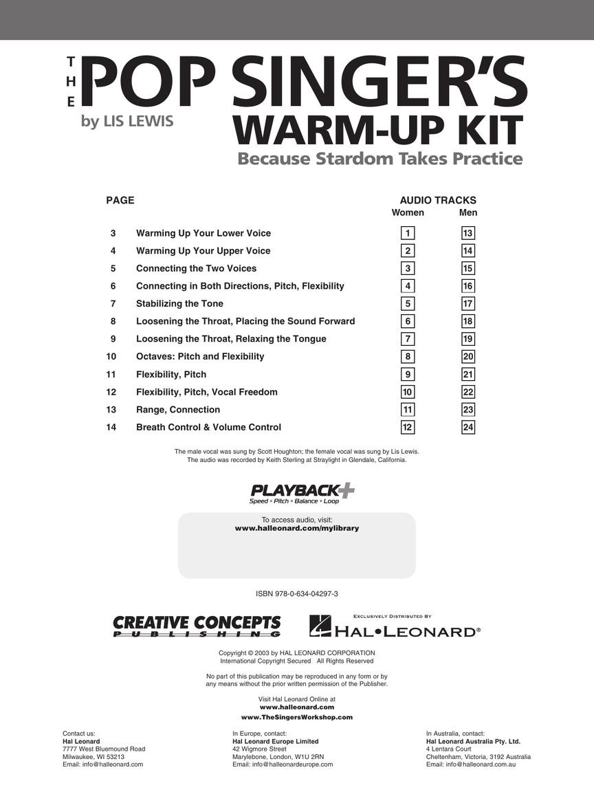 The Pop Singer's Warm-Up Kit (book/CD)