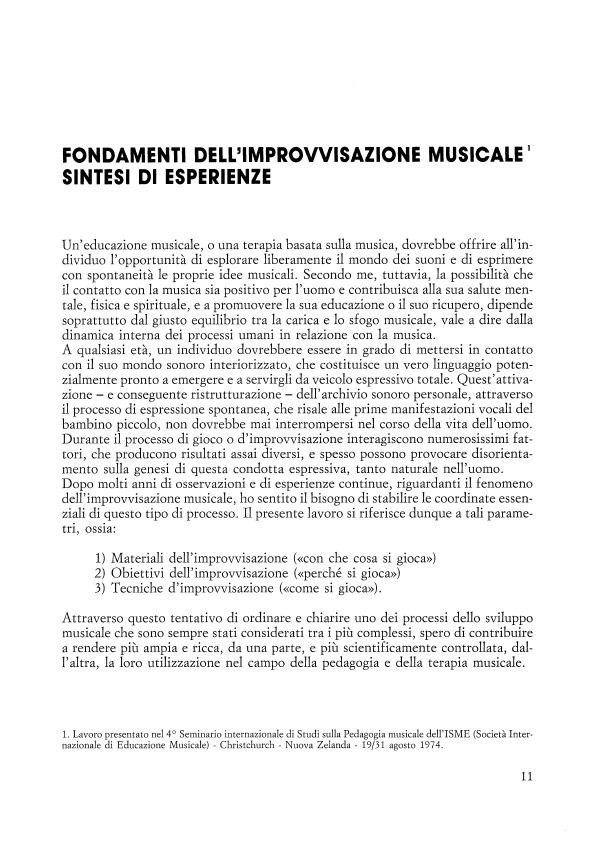 L’improvvisazione musicale