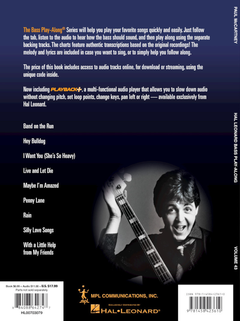 Paul McCartney: Bass Play-Along Volume 43 (book/CD)